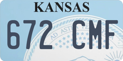 KS license plate 672CMF