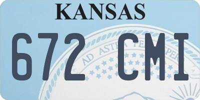 KS license plate 672CMI