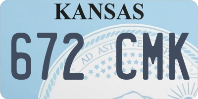 KS license plate 672CMK