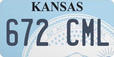 KS license plate 672CML
