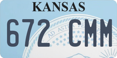 KS license plate 672CMM