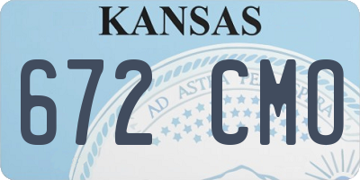 KS license plate 672CMO