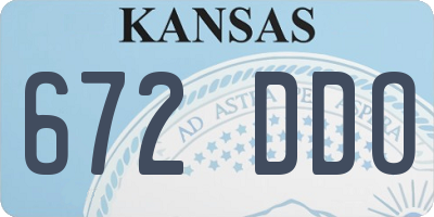 KS license plate 672DDO