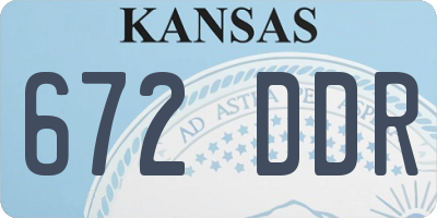 KS license plate 672DDR