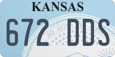 KS license plate 672DDS