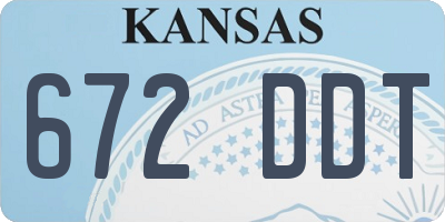 KS license plate 672DDT