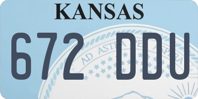 KS license plate 672DDU