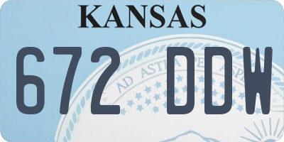 KS license plate 672DDW