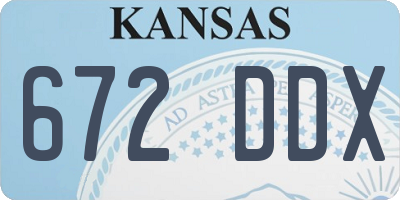 KS license plate 672DDX