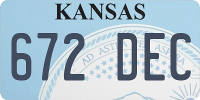 KS license plate 672DEC
