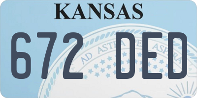 KS license plate 672DED