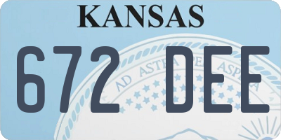 KS license plate 672DEE