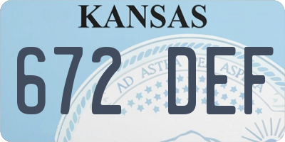 KS license plate 672DEF