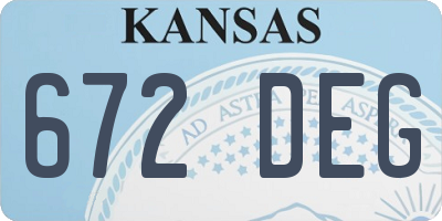 KS license plate 672DEG