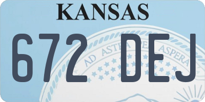 KS license plate 672DEJ