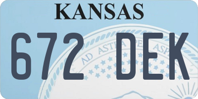 KS license plate 672DEK