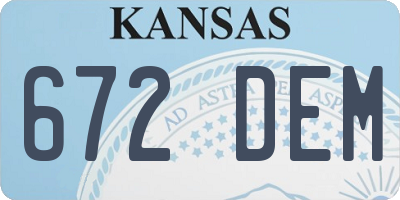 KS license plate 672DEM