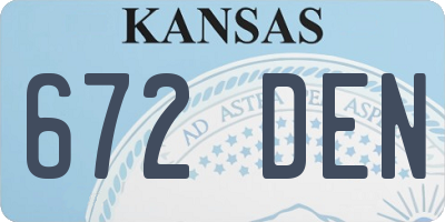 KS license plate 672DEN