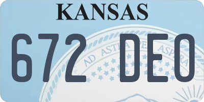 KS license plate 672DEO