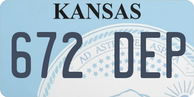 KS license plate 672DEP