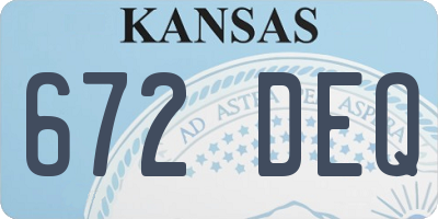 KS license plate 672DEQ
