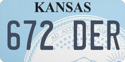 KS license plate 672DER