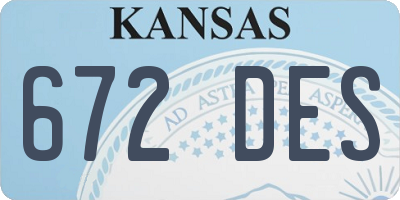 KS license plate 672DES