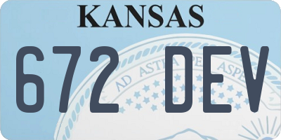 KS license plate 672DEV