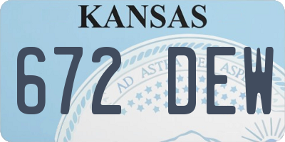 KS license plate 672DEW