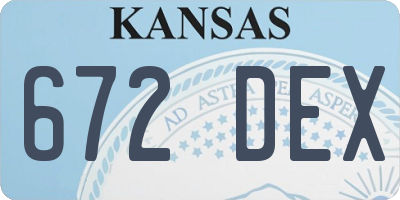 KS license plate 672DEX