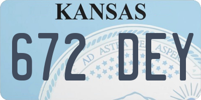 KS license plate 672DEY