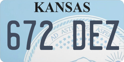 KS license plate 672DEZ