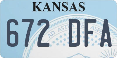 KS license plate 672DFA
