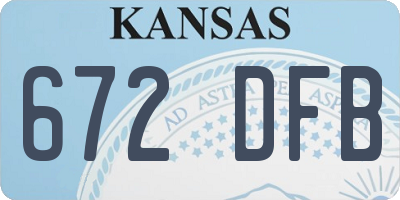 KS license plate 672DFB