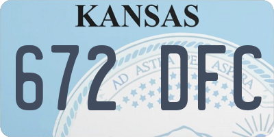 KS license plate 672DFC