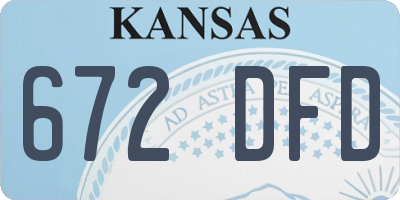 KS license plate 672DFD