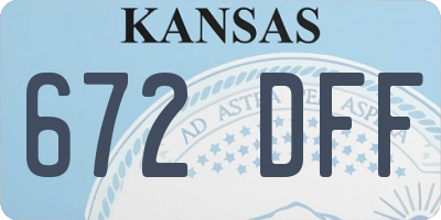 KS license plate 672DFF