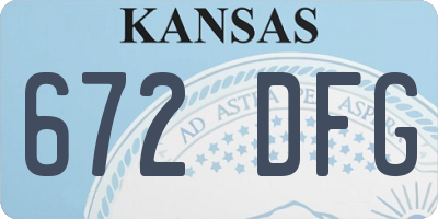 KS license plate 672DFG