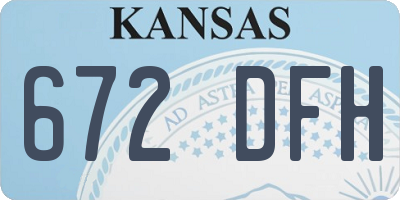 KS license plate 672DFH