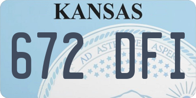 KS license plate 672DFI