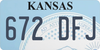 KS license plate 672DFJ