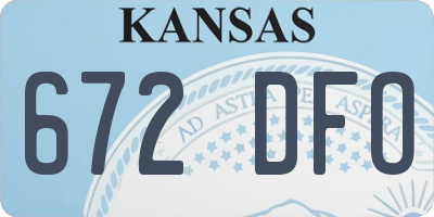 KS license plate 672DFO