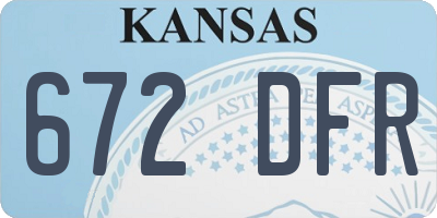 KS license plate 672DFR