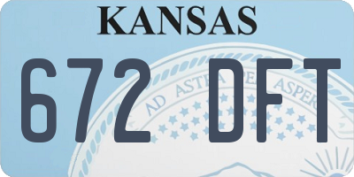 KS license plate 672DFT