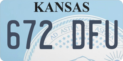 KS license plate 672DFU