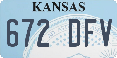KS license plate 672DFV