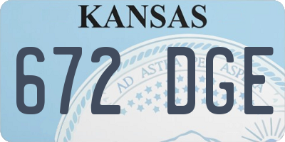 KS license plate 672DGE