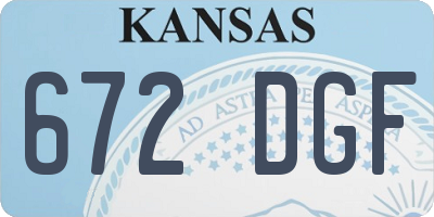 KS license plate 672DGF