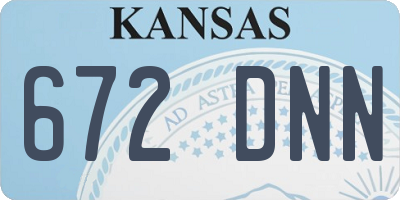 KS license plate 672DNN