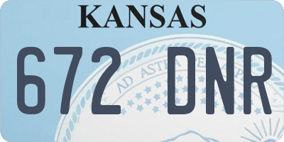 KS license plate 672DNR